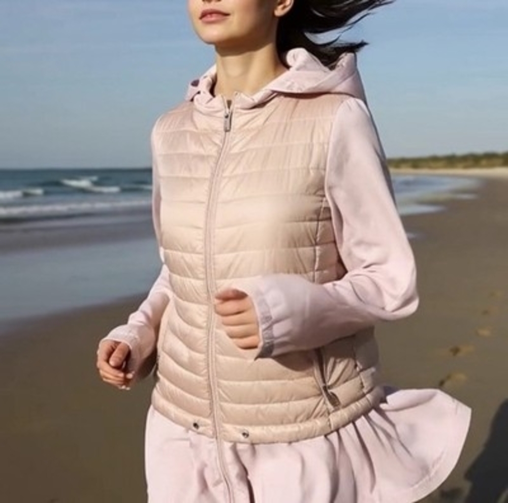 Fly Lightweight Puffer Jacket Women's Dusty Rose Quilted Insulated Zip Up Hooded